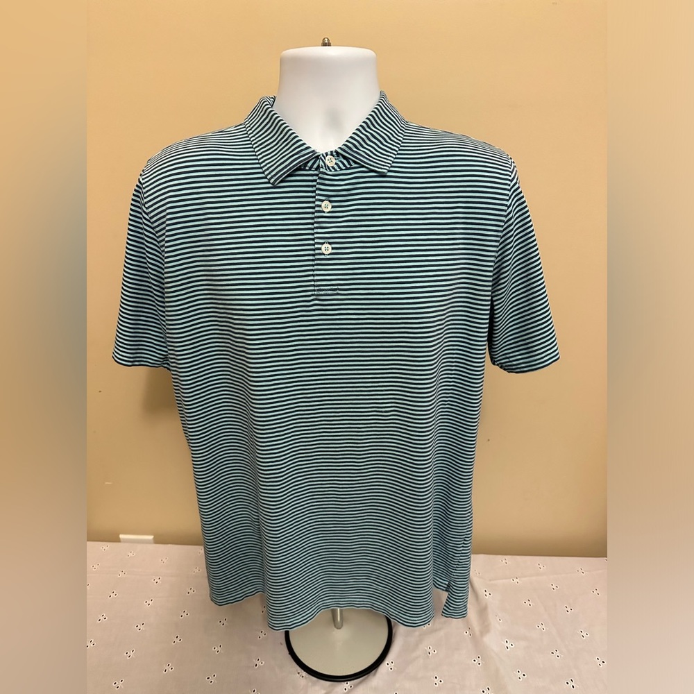 B.Draddy USA Men's Polo Made In Peru With Quail Hollow Golf Sleeve Large Blue/ B